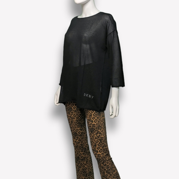 DKNY Ribbed Dropped-Shoulder Pullover Black M - Picture 7 of 10